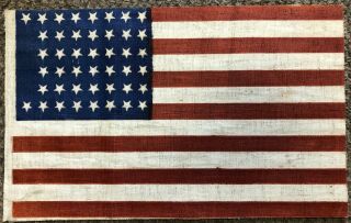 Vintage 44 Star American Parade Flag,  Notched Pattern 12 3/4 " X 8 "