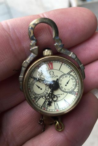 23mm Chinese Old Brass Glass Pocket Watch Ball Clock
