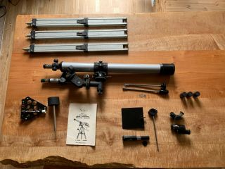 Vintage Sears Discoverer Equatorial Refractor Telescope 4 - 6305 - A Complete W/box