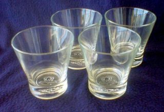 4 Crown Royal Whiskey Glasses With Logo On The Bottom