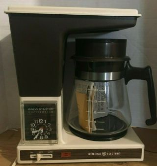 General Electric Brew Starter Ii Vintage Coffee Maker With Clock Timer Dcm14