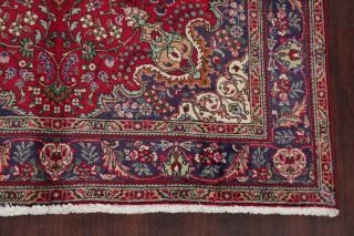 Vintage Traditional Kashmar Area Rug Hand - Knotted Red Living Room Carpet 7 