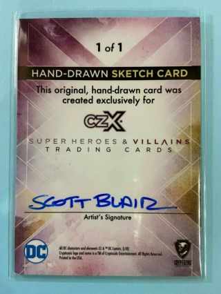 2019 DC Cryptozoic CZX Heroes & Villains Artist Sketch by Scott Blair 1/1 2