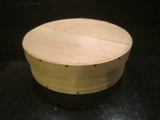 Round 11 " Wooden Cheese Box Bent Wood Storage Container Crate Decorative