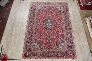 Vintage Floral Traditional Area Rug Wool Hand - Knotted Oriental Carpet 8x11 OLD 2