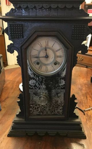 1892 Ansonia Kitchen Clock 8 - Day,  Time And Strike Antique