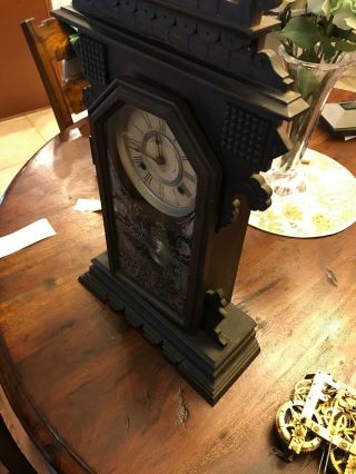 1892 Ansonia Kitchen Clock 8 - day,  Time and Strike Antique 2