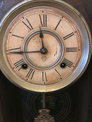 1892 Ansonia Kitchen Clock 8 - day,  Time and Strike Antique 3