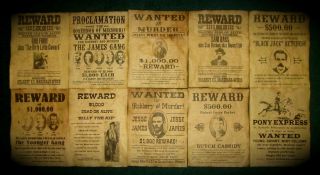 Jesse James Wanted Posters Old West Reward Posters Billy The Kid Pony Express 10
