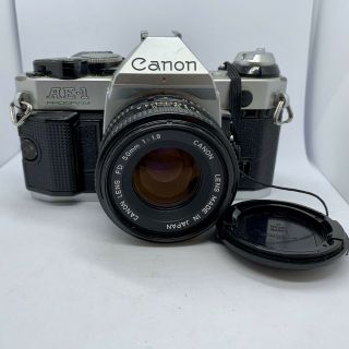 Vintage Canon Ae - 1 Program Camera W/ Fd 50mm F/1.  8 Lens Fires