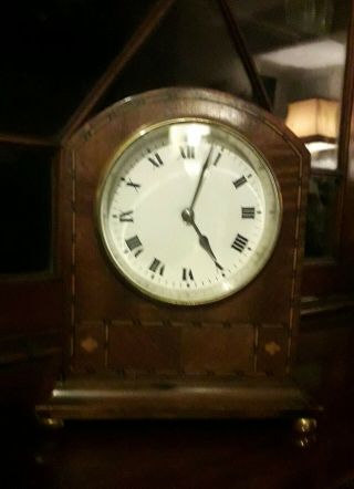 Antique Edwardian Mahogany Inlaid Mantel Clock Order