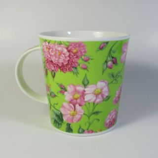 Dunoon ROSA by Michele Aubourg Bone China Mug England Pink Green Flowers Roses 2