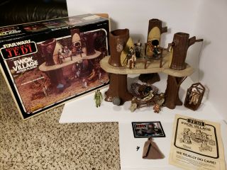 Vtg 1983 Star Wars Rotj Endor Ewok Village Complete W/box & Extra Figures Jedi