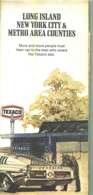 1972 Texaco Long Island/new York City Metro Vintage Road Map