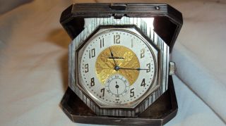 Rare Waltham Elgin AM Sterling Silver travel clock parts repair good balance 2