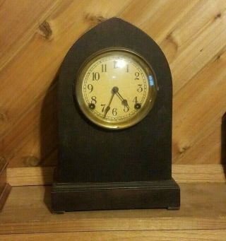 Antique Sessions Beehive Tombstone 8 Day Mantle Clock Back Door Missing.