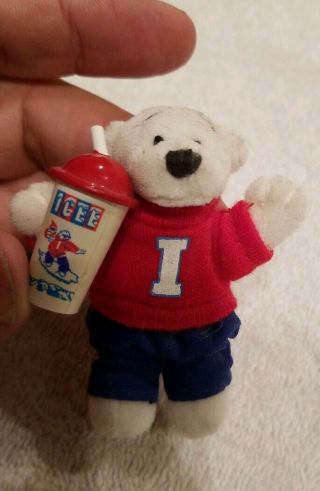 Rare,  Icee Mini Plush Polar Bear 2.  5 " Stuffed Animal Collectible,  Cute