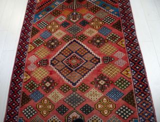4×6 Hand Knotted Vintage Hamadan Area Rug Red Blue Antique Oriental Wool Carpet 2