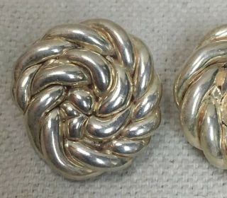 Vintage Frederic Jean Duclos Sterling Silver 925 on Wax Puffy Clip on Earrings 3