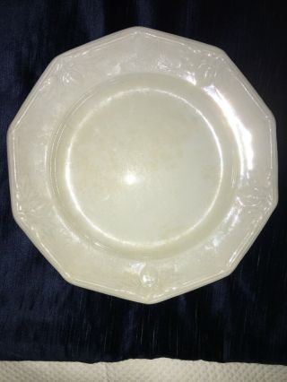 Antique English White Ironstone Plate,  9 1/2 Inch Fig Pattern,  Wedgwood C1850