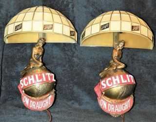 Totally Vintage Schlitz Beer Tiffany Ladies Bar Lights