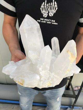 11.  2lb Rare Natural Clear Quartz Crystal Cluster Specimen Hyd617