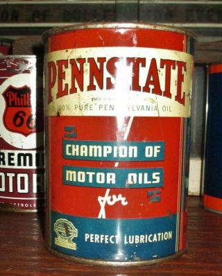 Vintage Metal Penn State Motor Oil 1 - Quart Can