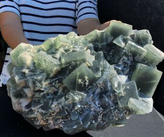 15.  8lbs Large Green Fluorite Crystal Mineral Display Specimen