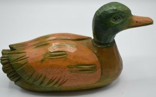 Antique Hand Carved Painted Solid Wood Duck Decoy Gunning Hunting Movable Head