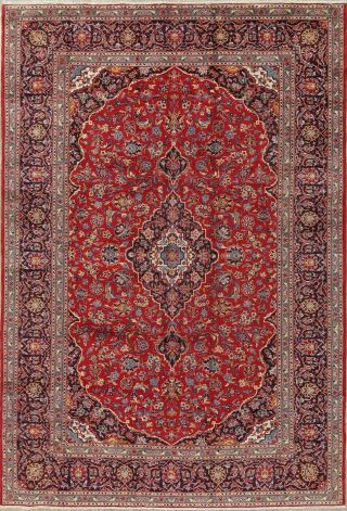 Traditional 7 X 12 Wool Handmade Floral Oriental Area Rug Carpet Red