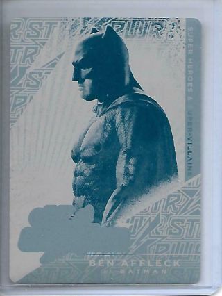 2019 Ben Affleck Batman Cryptozoic Czx Heroes & Villains Printing Plate 1/1