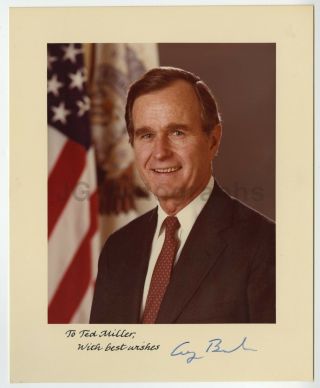 George H.  W.  Bush - 41st President Of The United States - Signed Photograph