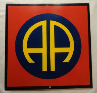 Rare Ww1 82nd Infantry " All America " Division Isorel Masonite Ssi Enameled Sign