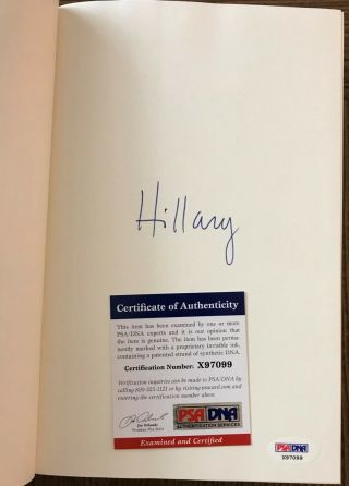Hillary Clinton signed Hard Choices Book President PSA DNA Autograph 1st Edition 2
