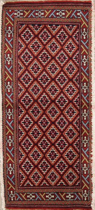 Bokhara 3 X 2 Wool Hand - Knotted Geometric One - Of - A - Kind Oriental Area Rug Carpet