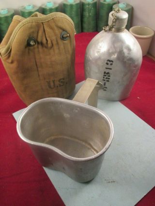 World War 1 Wwi Agmc Canteen Field Canteen 1918 With Case / Cup W / Name &