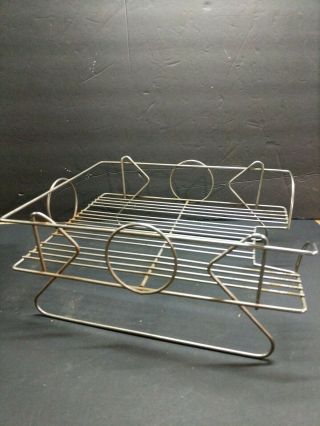 Vintage Mid - Century Modern With Art Deco Flare Wire Letter Desk Tray