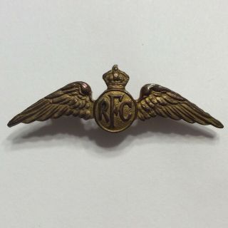 Rare Ww1 Canada Rfc Royal Flying Corps Pilots Wings 1 7/8” Copper Brass