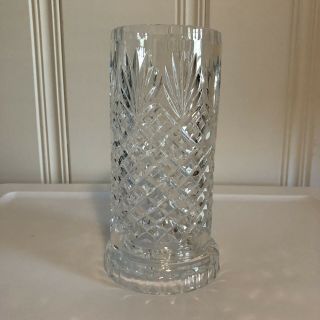 Vintage Heavy Pressed Glass Crystal ? Hurricane Candle Holder 2 Piece