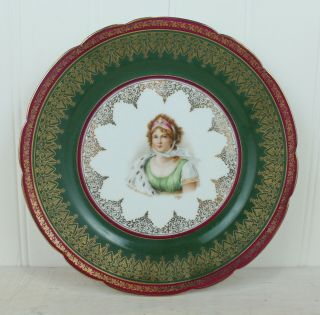 Antique Austria Painted Queen Luise Of Prussia Portrait China Plate Signed