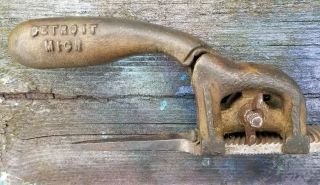 Vintage Cast Iron File Handle Old Antique Tool Holder w/File Wolverine Tool Co 2