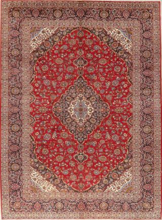 Vintage Traditional Floral RED Living Room Area Rug Hand - made Wool Carpet 10x13 2