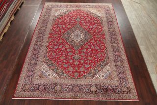 Vintage Traditional Floral RED Living Room Area Rug Hand - made Wool Carpet 10x13 3