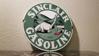 Vintage Sinclair Gasoline Porcelain Gas Auto Oil Service Station Pump Plate Sign