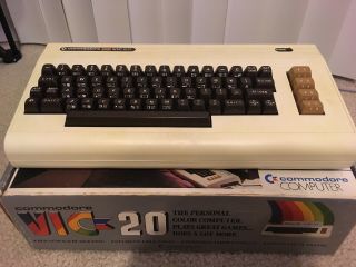 Vintage Commodore Vic - 20 System With Box.  Powers On,  Video Tbd As - Is
