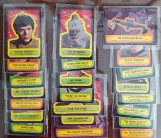 1976 Topps Star Trek Complete Sticker Set Of 22 Kirk Spock Not Psa Autograph