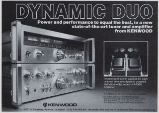 Kenwood Ka - 7300 Kt - 7300 Tuner And Amplifier Print Ad - 1976 Home Stereo Hifi