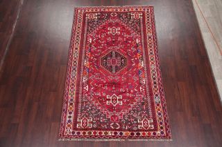 6 ' x 9 ' Vintage Tribal Geometric Oriental Area Rug Handmade WOOL Carpet RED 3