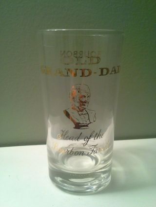 Vtg Old Grand - Dad Whiskey Cocktail Glass Tumblers Gold Mid Century Htf Rare