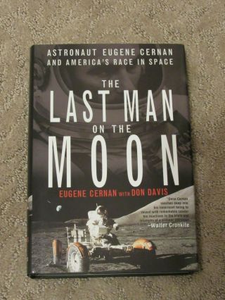 Apollo 17 Astronaut Gene Cernan " Last Man On The Moon " Flat - Signed Autograph